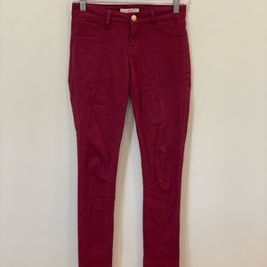 Red skinny jeans